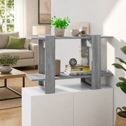 Grey Sonoma Oak Book Cabinet & Room Divider for Living Spaces