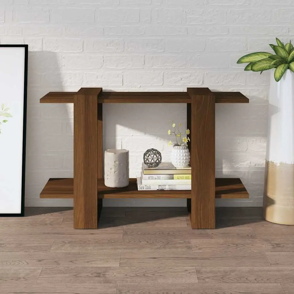 Brown Oak Book Storage Cabinet Room Divider Shelf 80cm x 30cm x 51cm