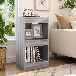 Grey Book Cabinet Room Divider for Stylish Storage
