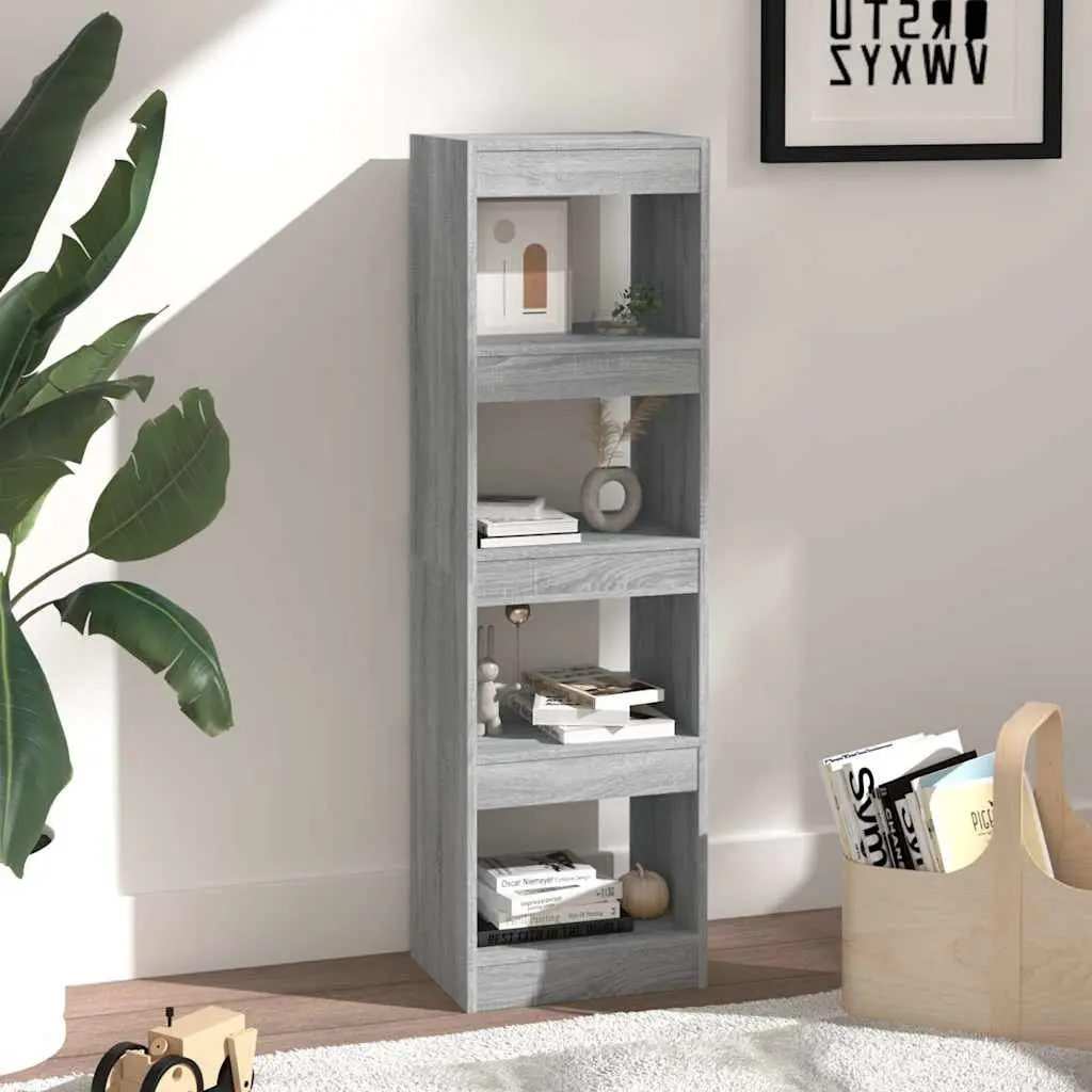 Book Cabinet Room Divider Grey Tall Bookshelf Storage Unit