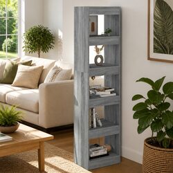 Grey Sonoma Book Cabinet and Room Divider 40x30x166cm