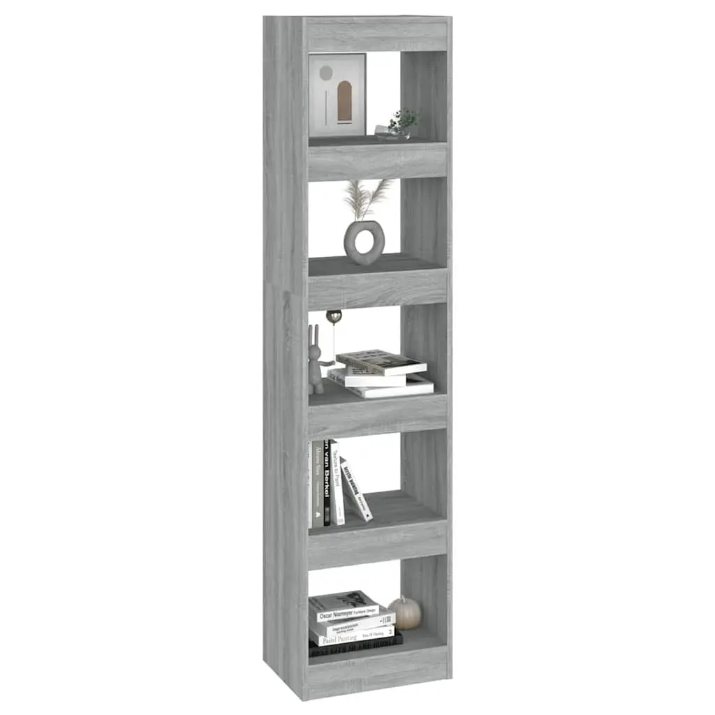 Grey Sonoma Book Cabinet and Room Divider 40x30x166cm