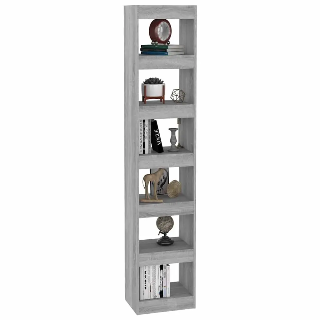 Grey Sonoma Book Cabinet and Room Divider 40x30x198cm