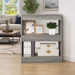 Grey Sonoma Book Cabinet and Room Divider 60x30x72 cm