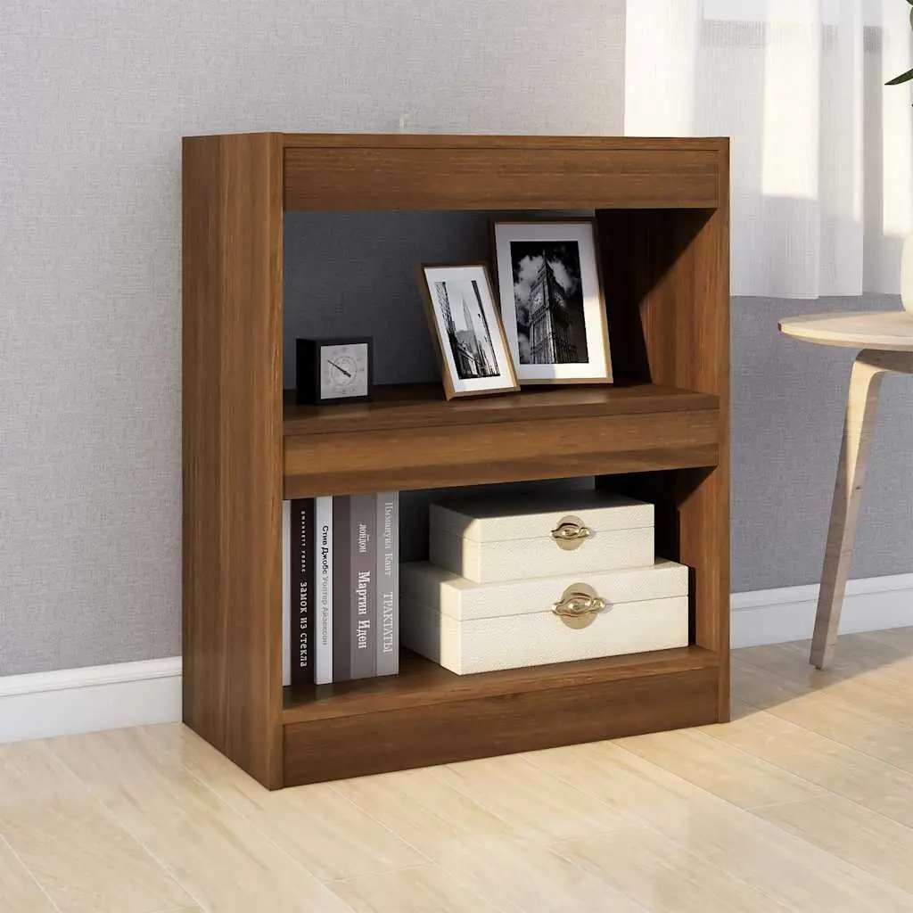 Brown Oak Book Cabinet Room Divider Shelving Unit Storage Bookcase