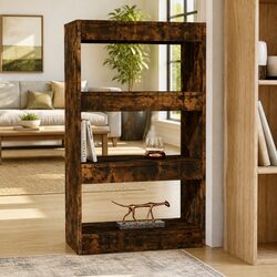 Smoked Oak Book Cabinet and Room Divider 60x30x103cm
