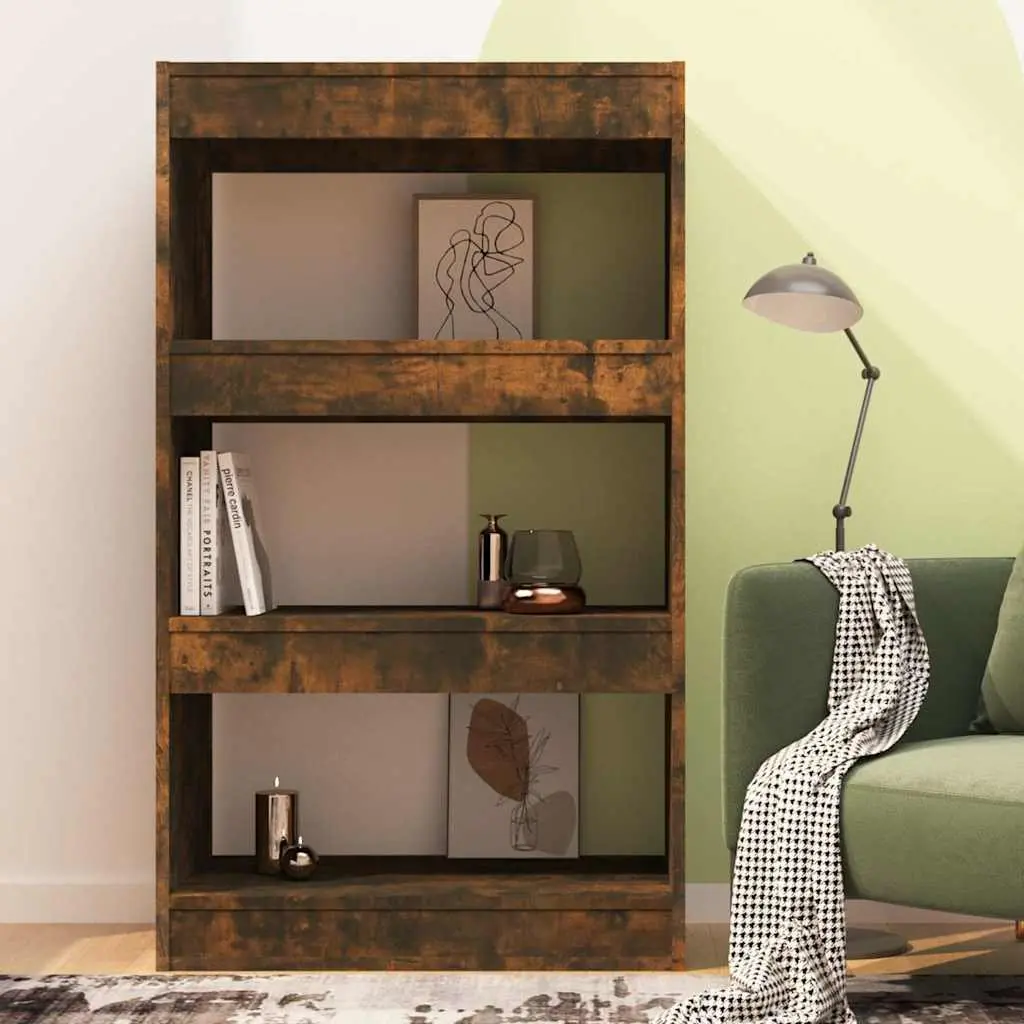 Book Cabinet Room Divider Shelf Smoked Oak 60x30x103cm Engineered Wood