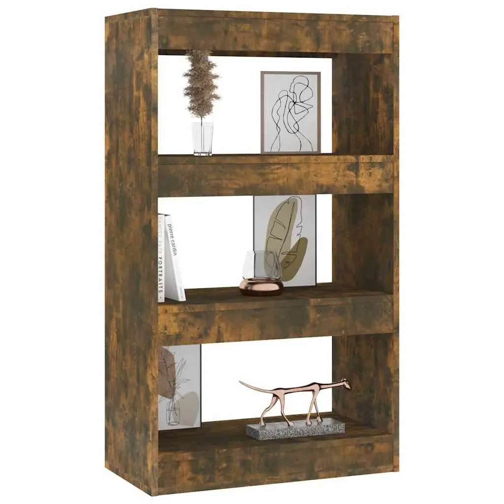 Book Cabinet Room Divider Shelf Smoked Oak 60x30x103cm Engineered Wood