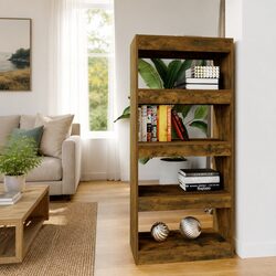 Smoked Oak Book Cabinet Room Divider for Your Living Space