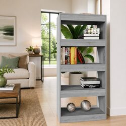 Grey Sonoma Book Cabinet Room Divider 60x30x135 cm