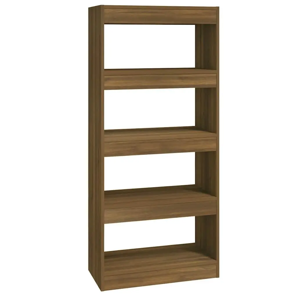 Book Cabinet Room Divider Brown Oak 60x30x135 cm Engineered Wood