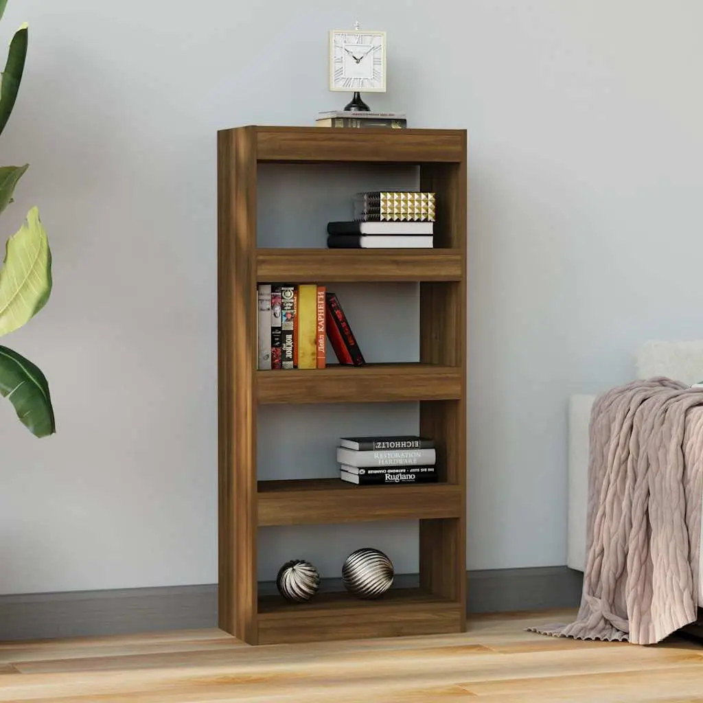 Book Cabinet Room Divider Brown Oak 60x30x135 cm Engineered Wood
