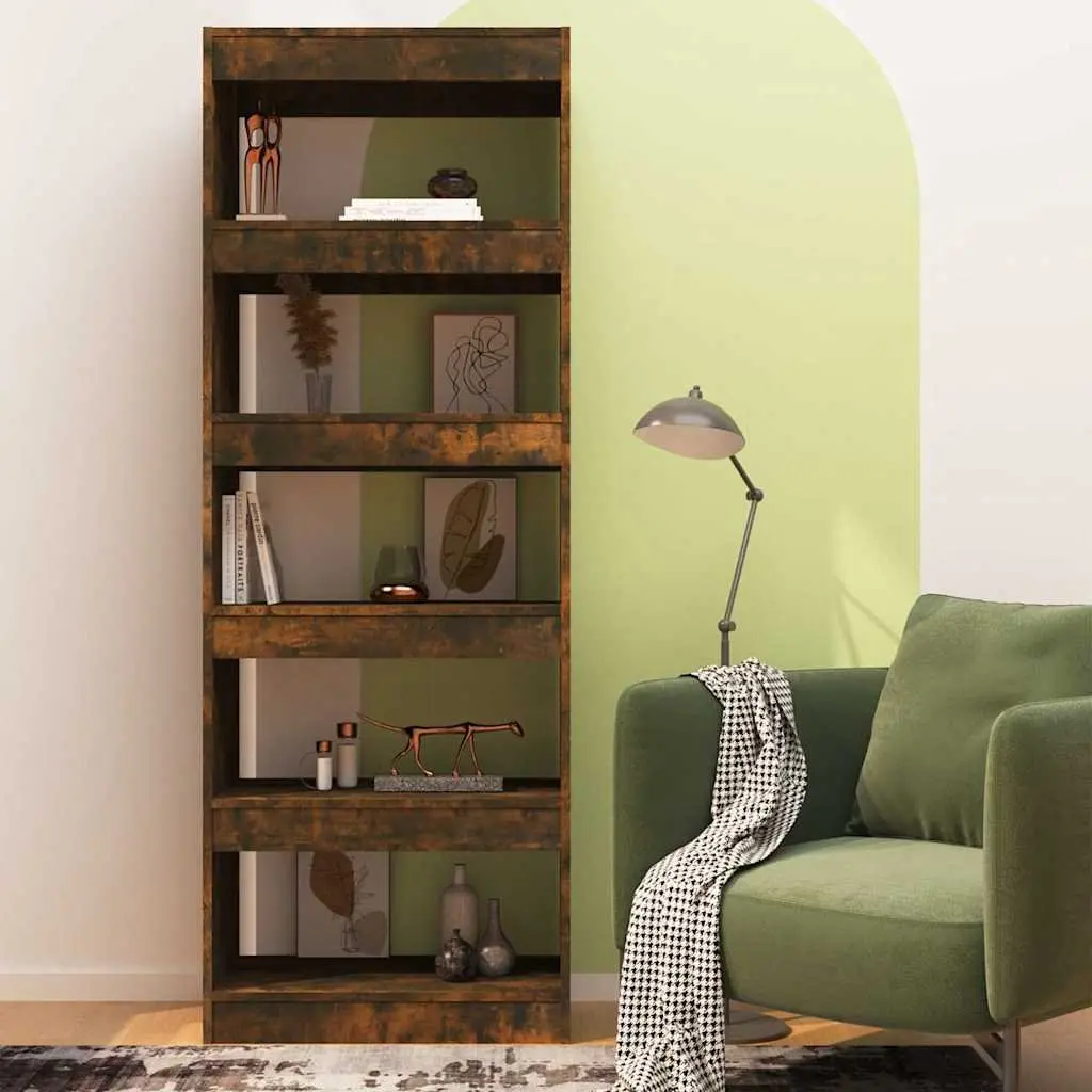 Smoked Oak Book Cabinet and Room Divider 60x30x166cm