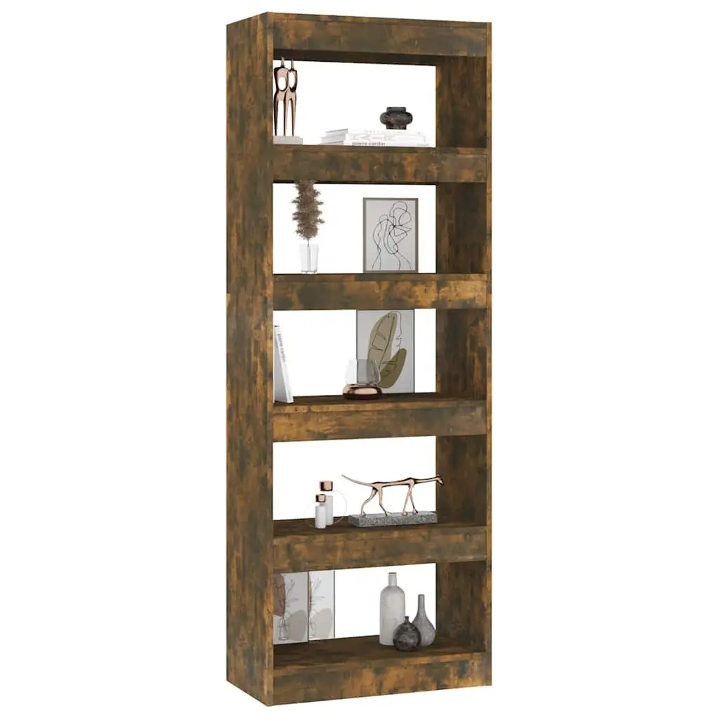Smoked Oak Book Cabinet and Room Divider 60x30x166cm