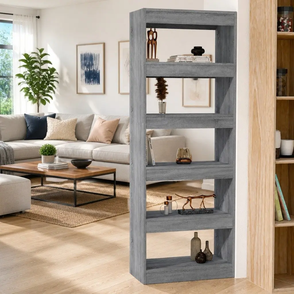 Grey Sonoma Book Cabinet Room Divider 60x30x166cm