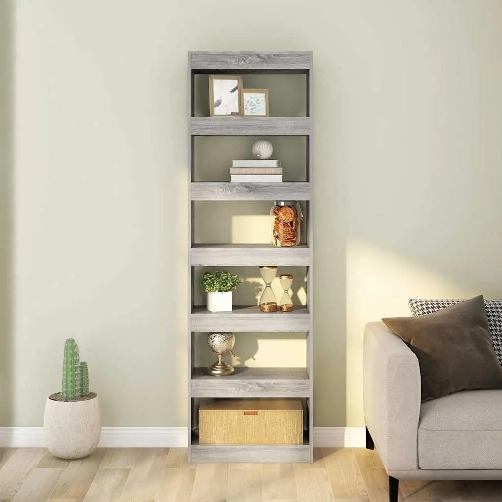 Grey Sonoma Wooden Book Cabinet Room Divider 60x30x198 cm