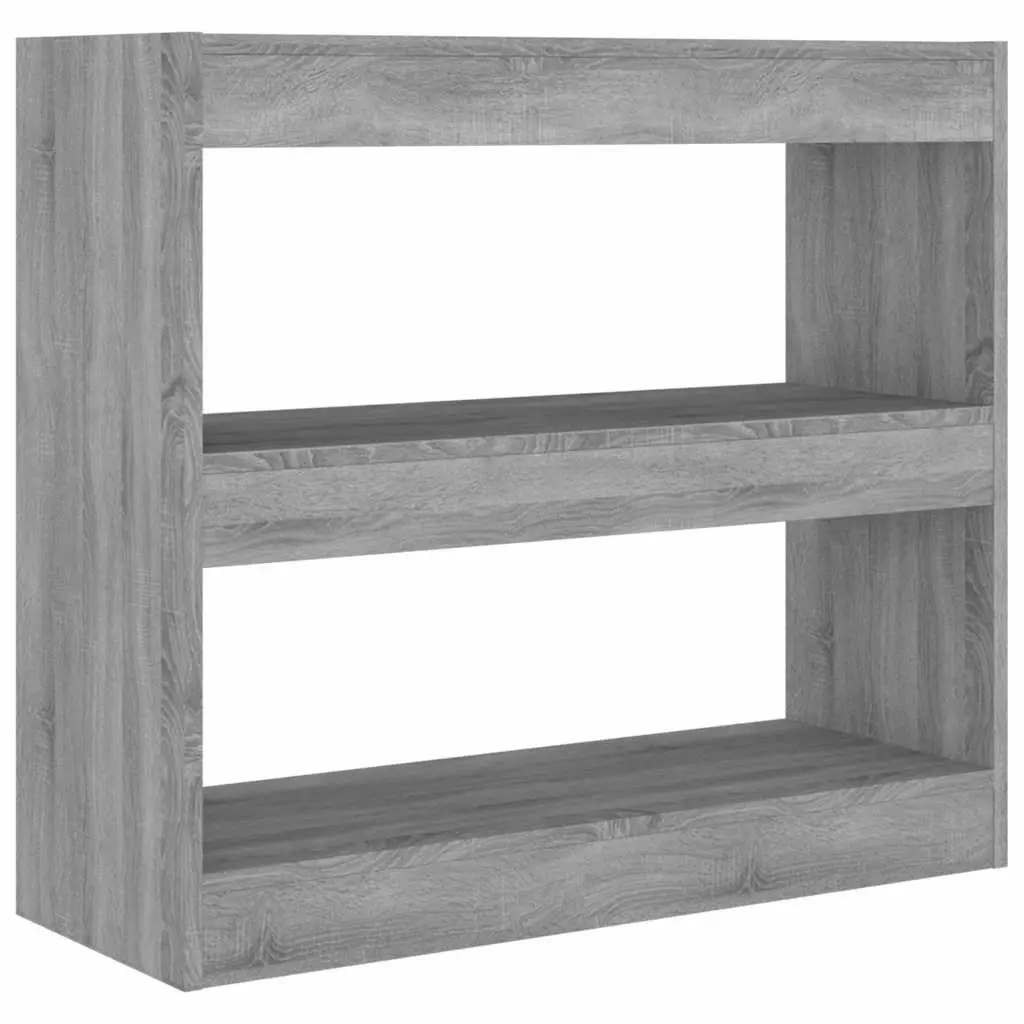 Book Cabinet Grey Shelving Unit 80x30x72cm Engineered Wood