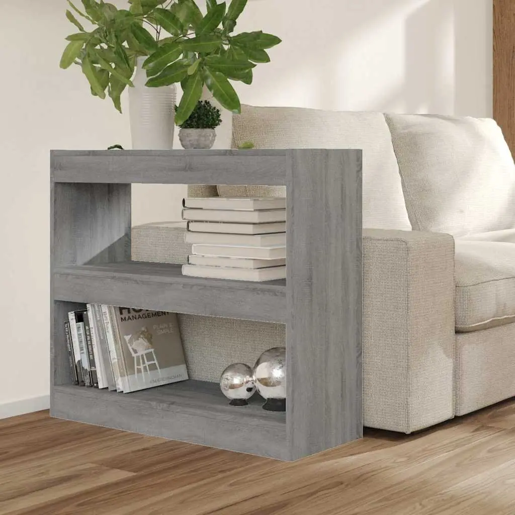 Book Cabinet Grey Shelving Unit 80x30x72cm Engineered Wood