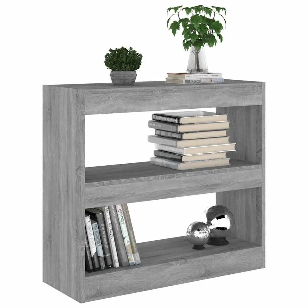 Book Cabinet Grey Shelving Unit 80x30x72cm Engineered Wood