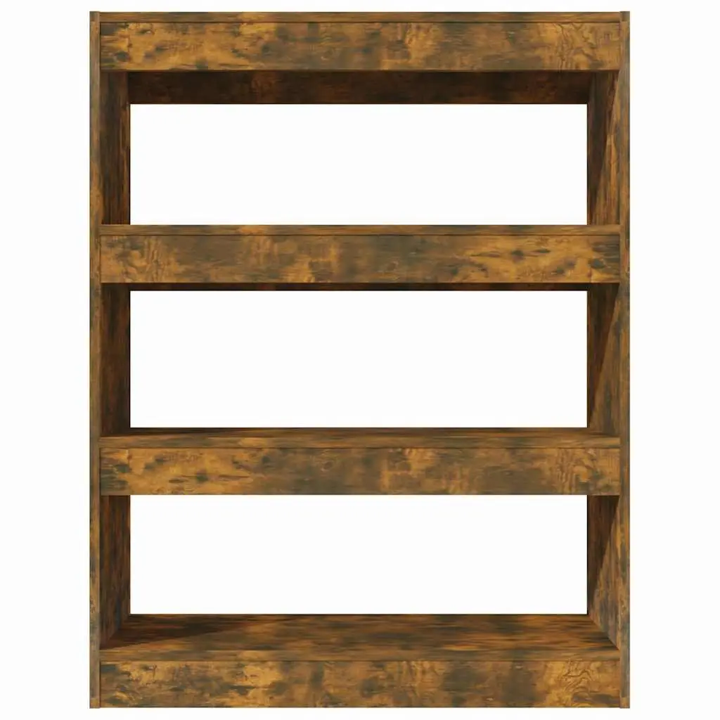 Book Cabinet Room Divider Storage Shelf Smoked Oak 80x30x103cm Engineered Wood