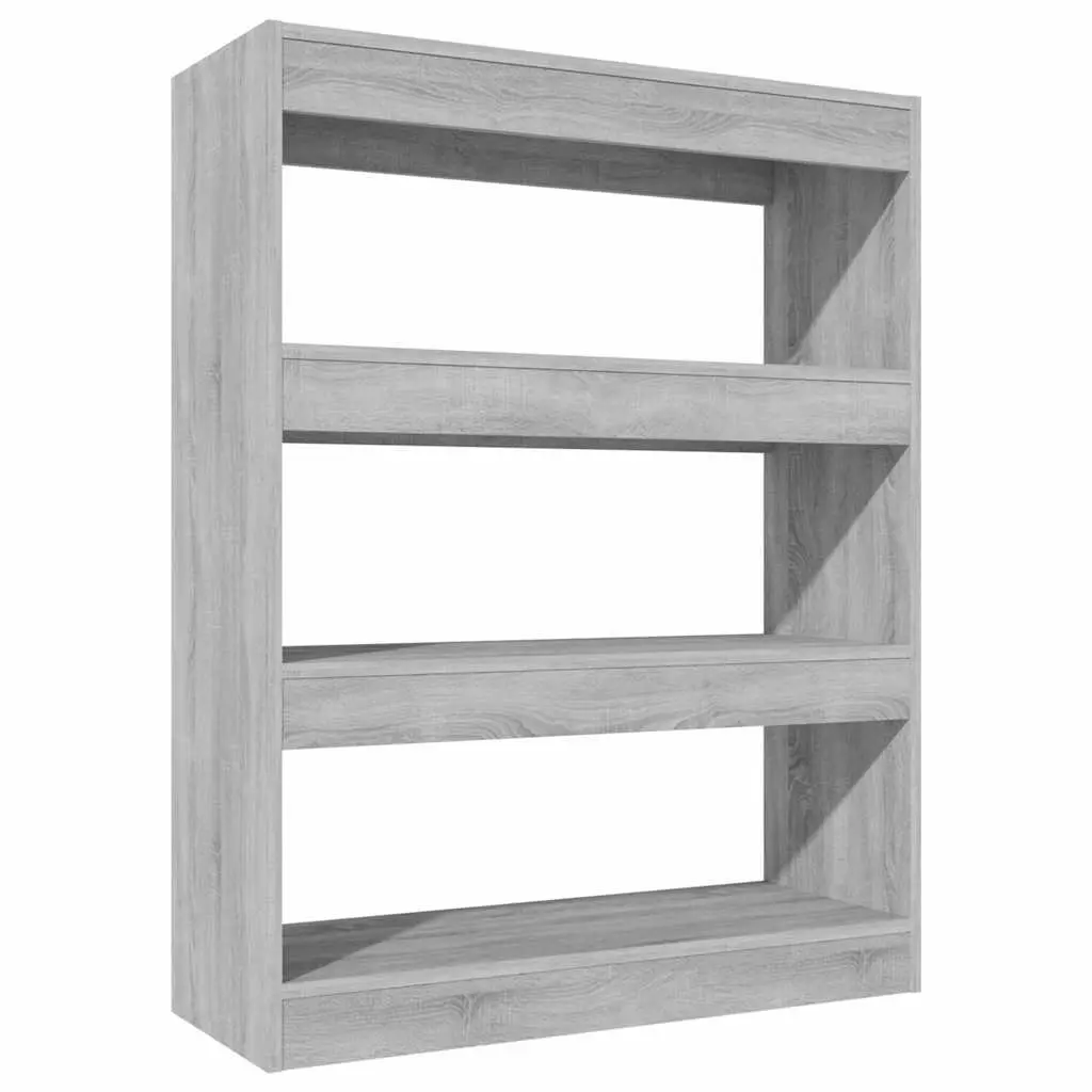 Wooden Shelving Unit Grey Sonoma 80x30x103cm Book Storage Room Divider