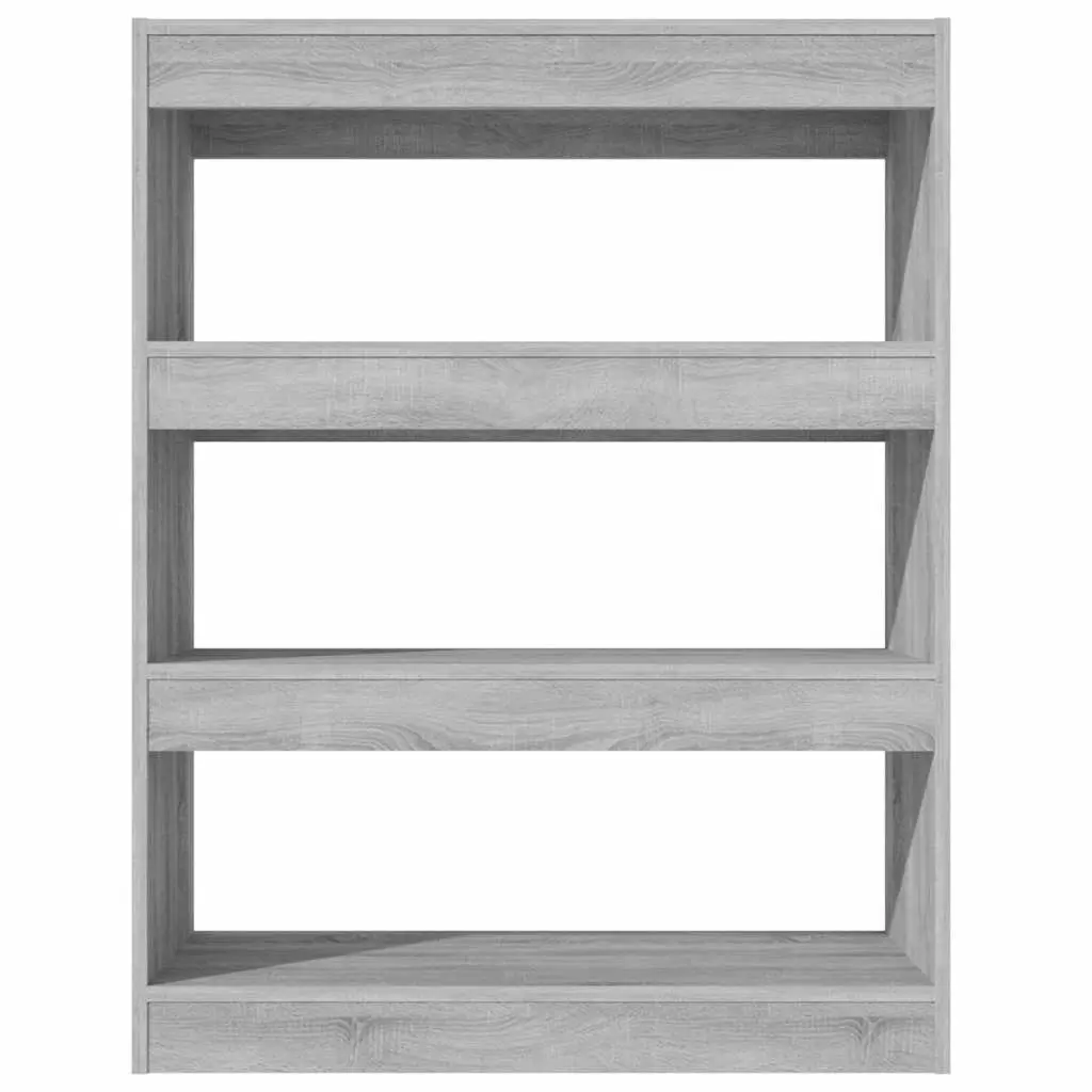 Wooden Shelving Unit Grey Sonoma 80x30x103cm Book Storage Room Divider