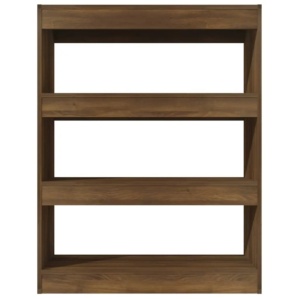 Book Cabinet Room Divider Brown Oak Storage Shelf Bookcase Organiser Stand