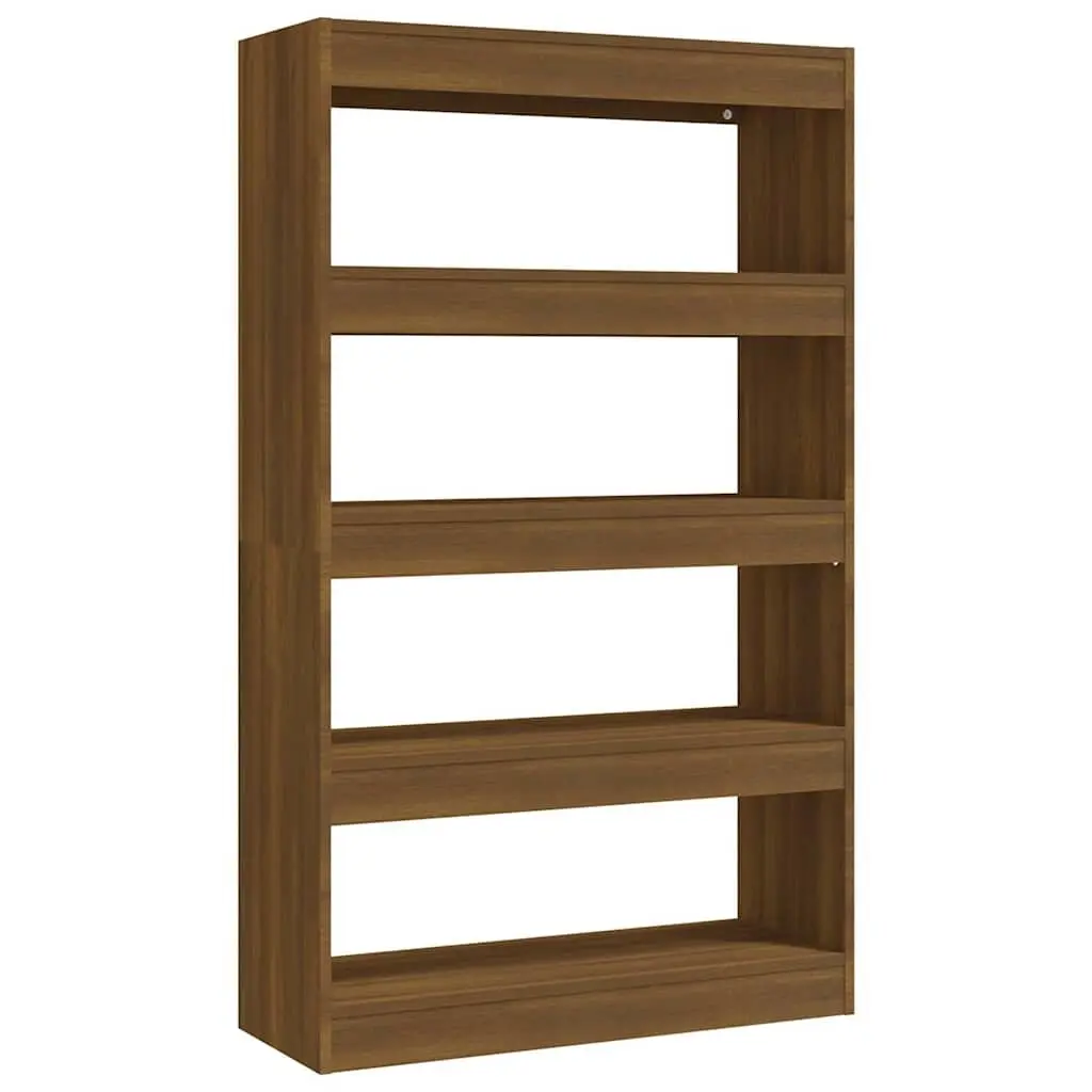 Brown Oak Book Cabinet and Room Divider 80x30x135cm