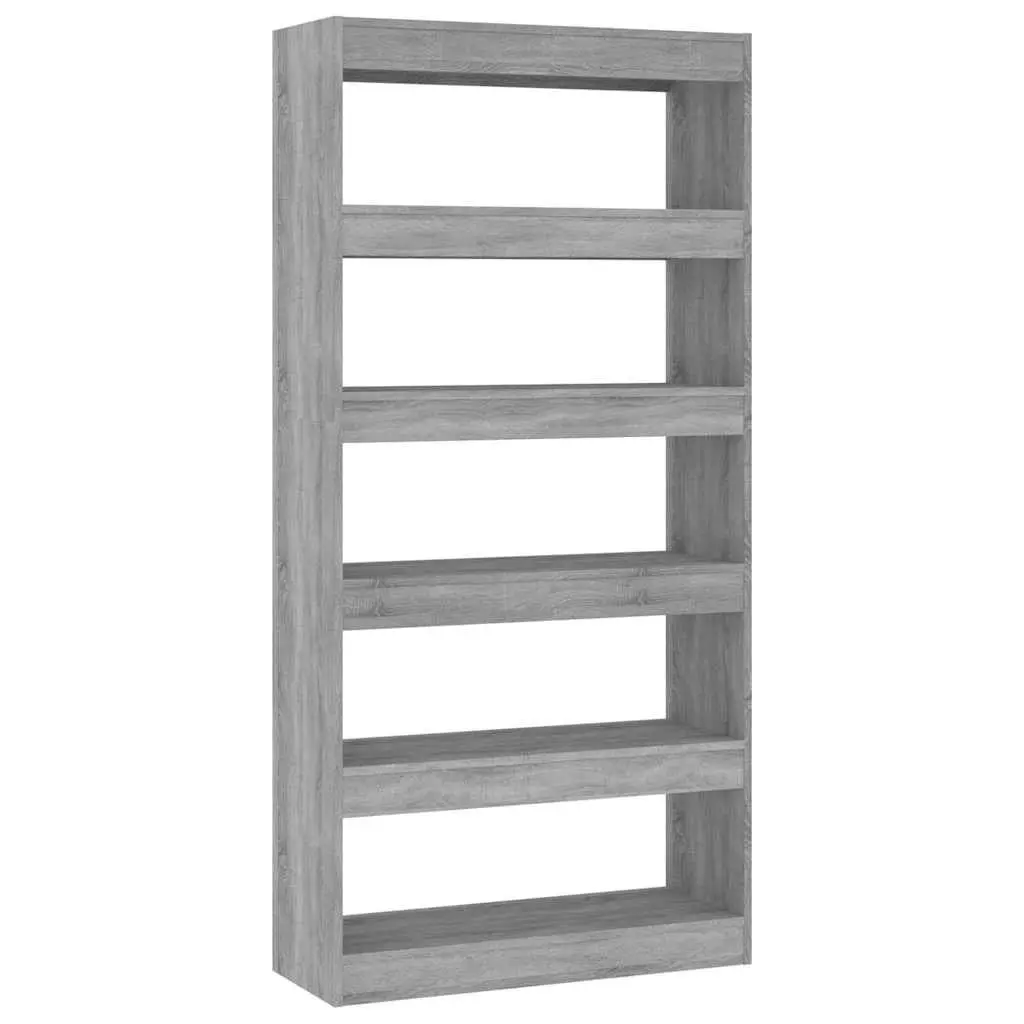 Book Cabinet Room Divider Grey Sonoma 80x30x166cm Engineered Wood Shelving