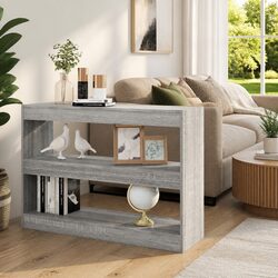 Grey Sonoma Book Cabinet and Room Divider 100x30x72cm