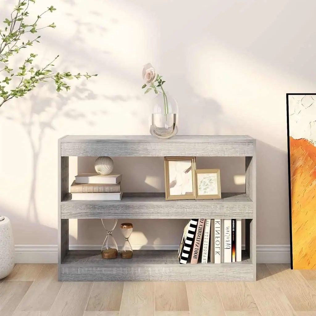 Book Cabinet Grey Sonoma Room Divider 100x30x72cm Storage Shelving Unit