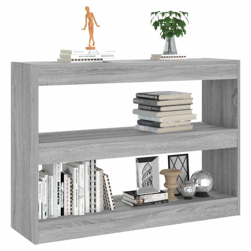 Book Cabinet Grey Sonoma Room Divider 100x30x72cm Storage Shelving Unit