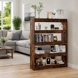 Brown Book Cabinet Room Divider with Storage Shelves