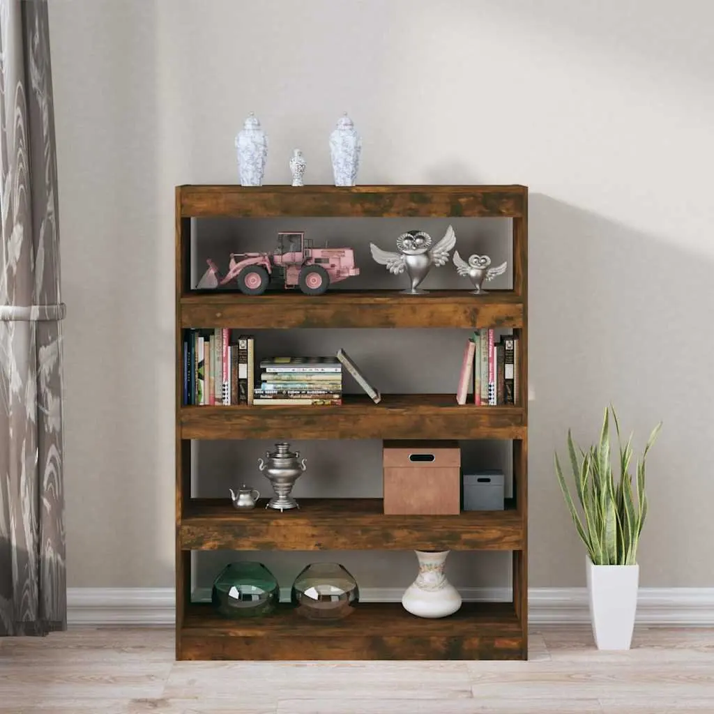 Brown Book Cabinet Room Divider with Storage Shelves