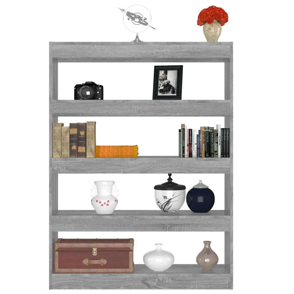 Grey Book Cabinet Room Divider with Ample Storage