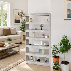 Grey Sonoma Wooden Book Cabinet and Room Divider