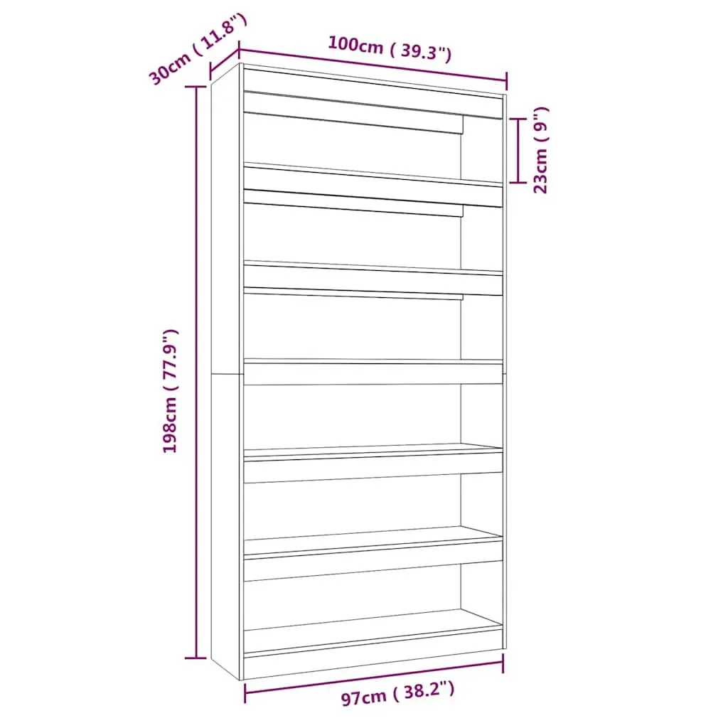 Grey Sonoma Wooden Book Cabinet and Room Divider