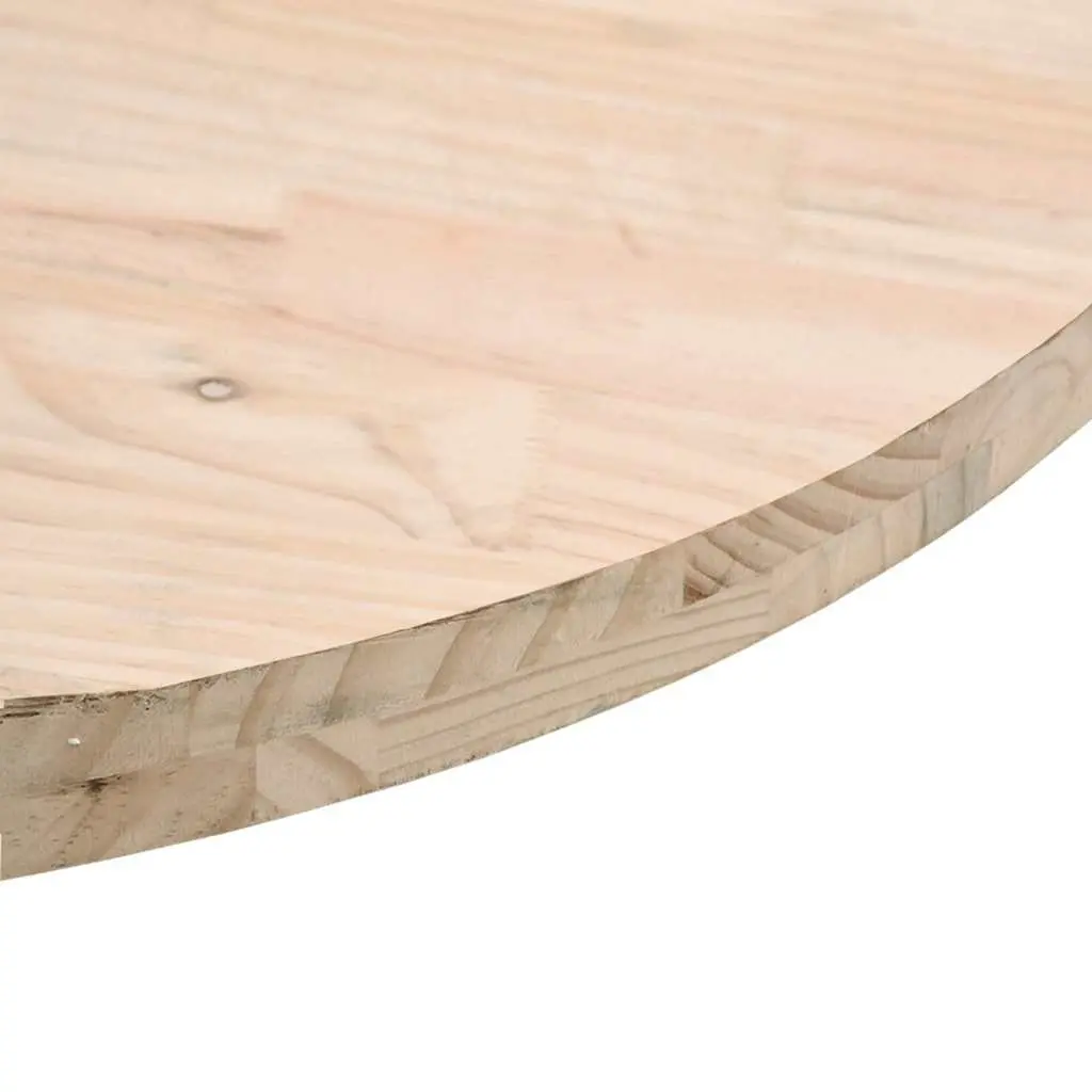 Round Solid Pinewood Table Top 40cm Brown