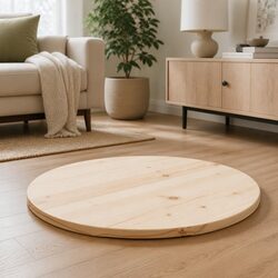 Natural Brown Round Solid Pine Wood Table Top 60cm