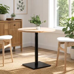 Round Pine Wood Table Top Ø70cm x 2.5cm High Natural Brown