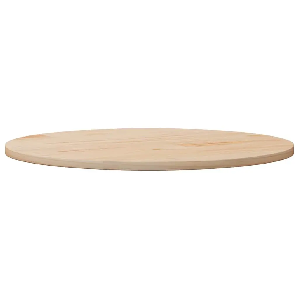 Round Solid Wood Table Top Ø80cm x 2.5cm Brown Dining Coffee Indoor Furniture