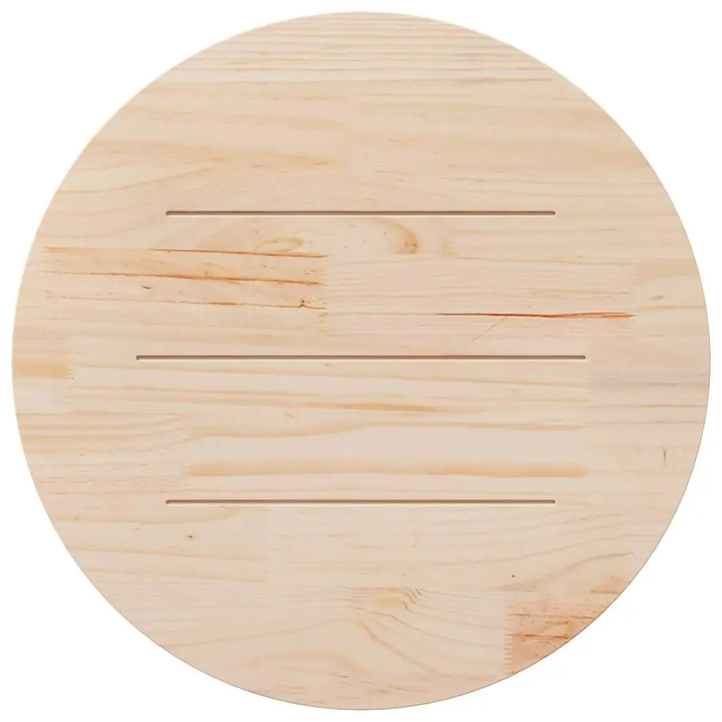 Round Solid Wood Table Top Ø80cm x 2.5cm Brown Dining Coffee Indoor Furniture