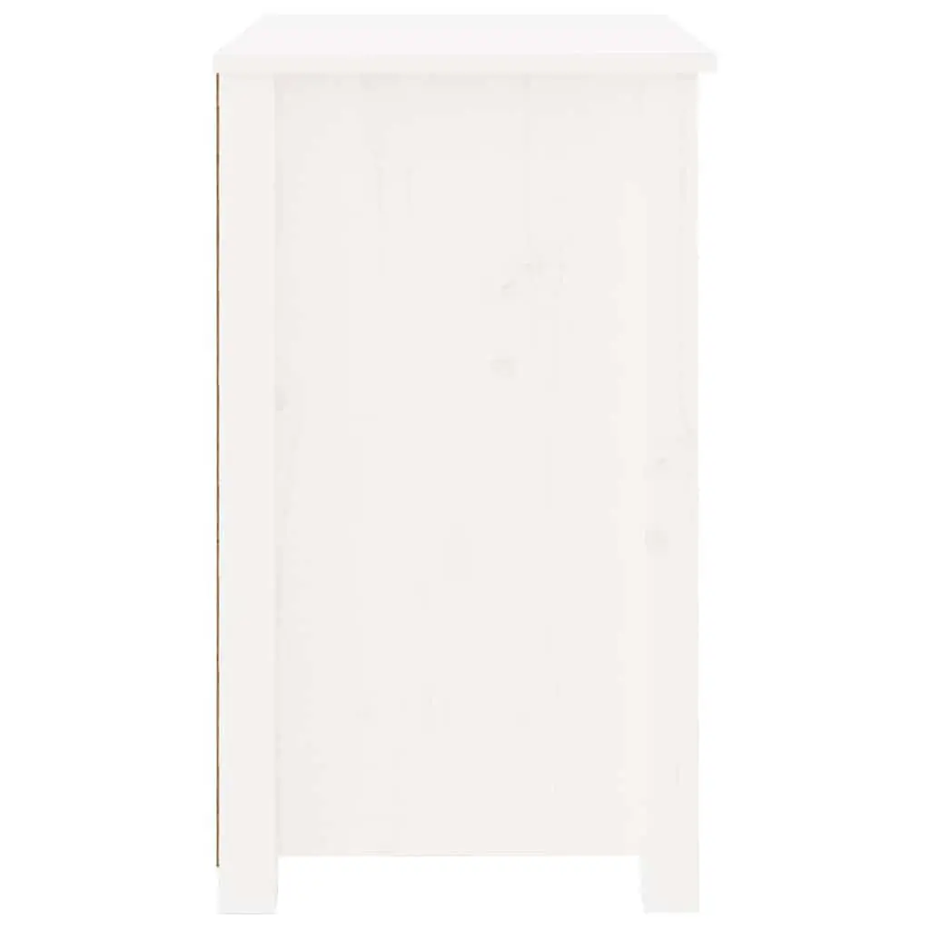 Bedside Cabinet White 50x35x61.5 cm Solid Pine Wood Nightstand Storage Drawers
