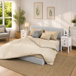 Elegant White Bedside Cabinet Set 2 pcs