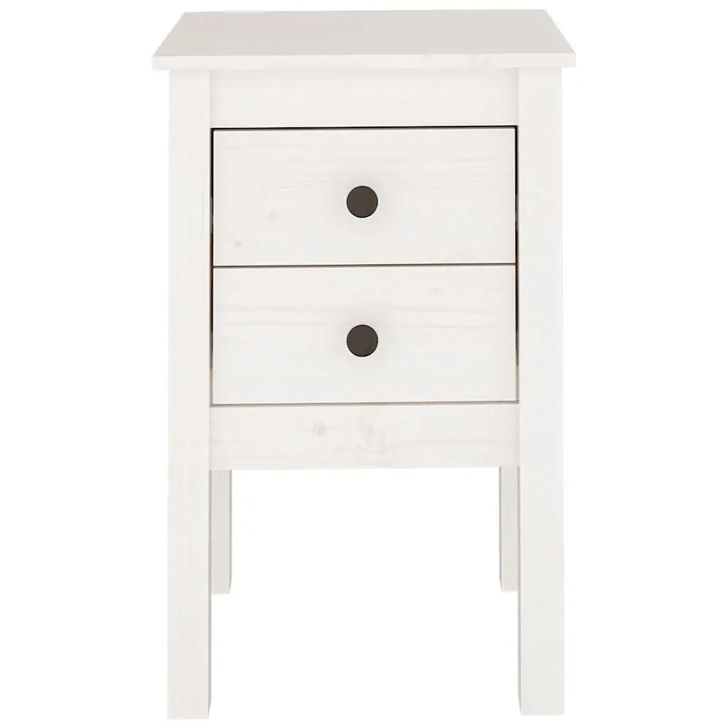 White Bedside Cabinet Set 2 pcs