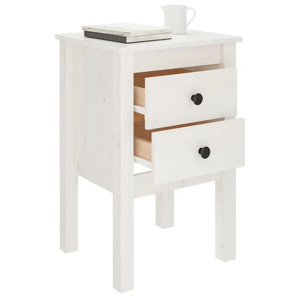 White Bedside Cabinet Set 2 pcs
