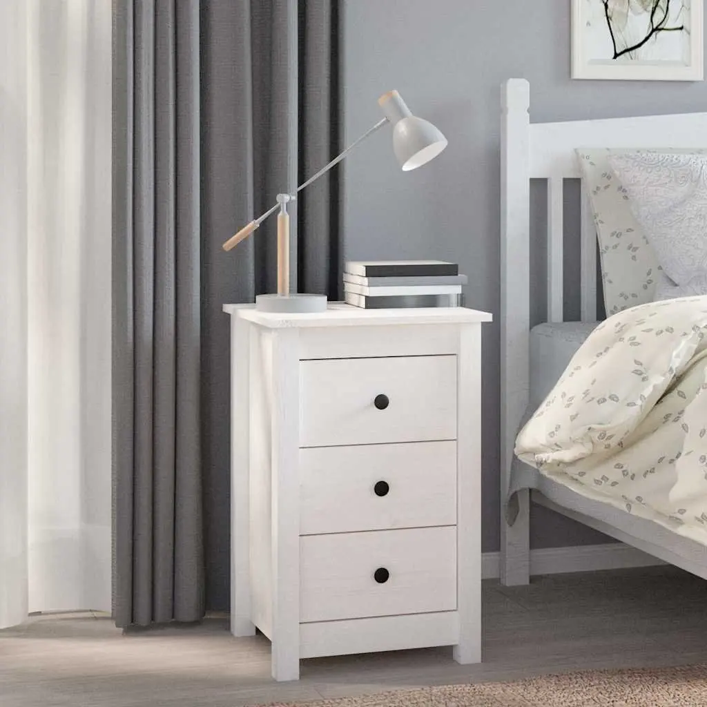 White Bedside Cabinets 2 pcs 40x35x61.5 cm