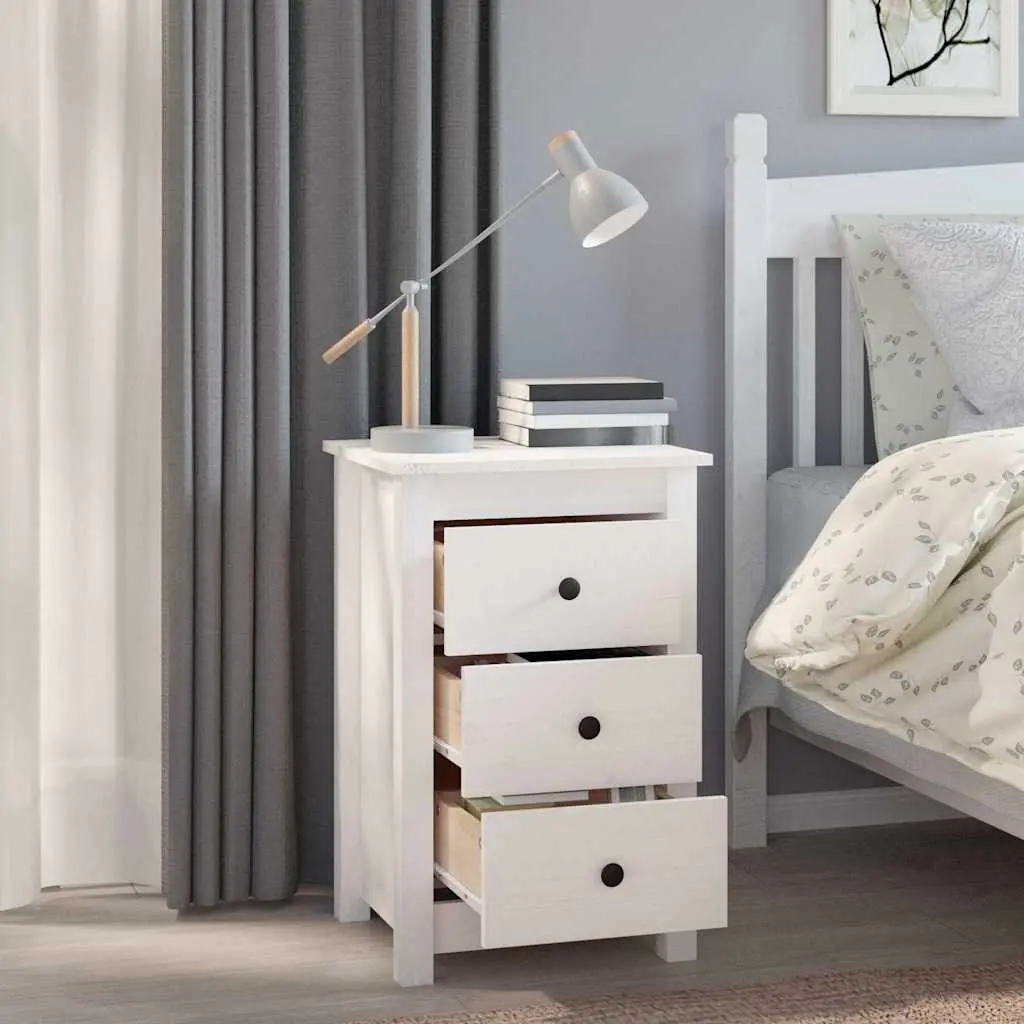 White Bedside Cabinets 2 pcs 40x35x61.5 cm