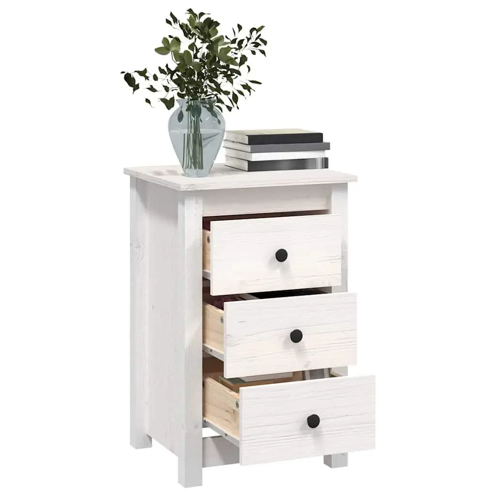 White Bedside Cabinets 2 pcs 40x35x61.5 cm
