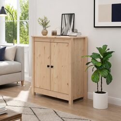 Rustic Pine Sideboard Storage Cabinet for Living Rooms